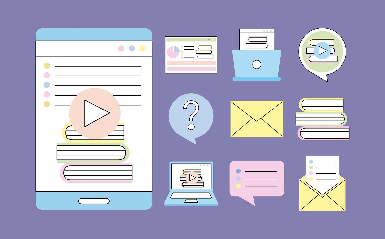education online technology vector