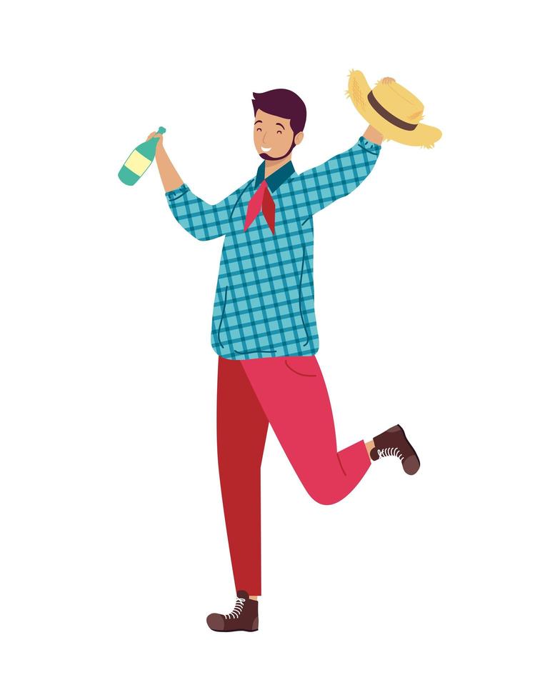 farmer dancing character vector