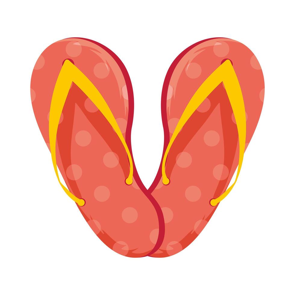 flip flops orange vector
