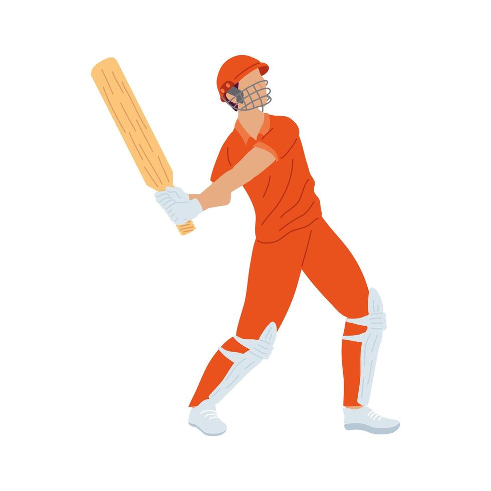 cricket player red vector