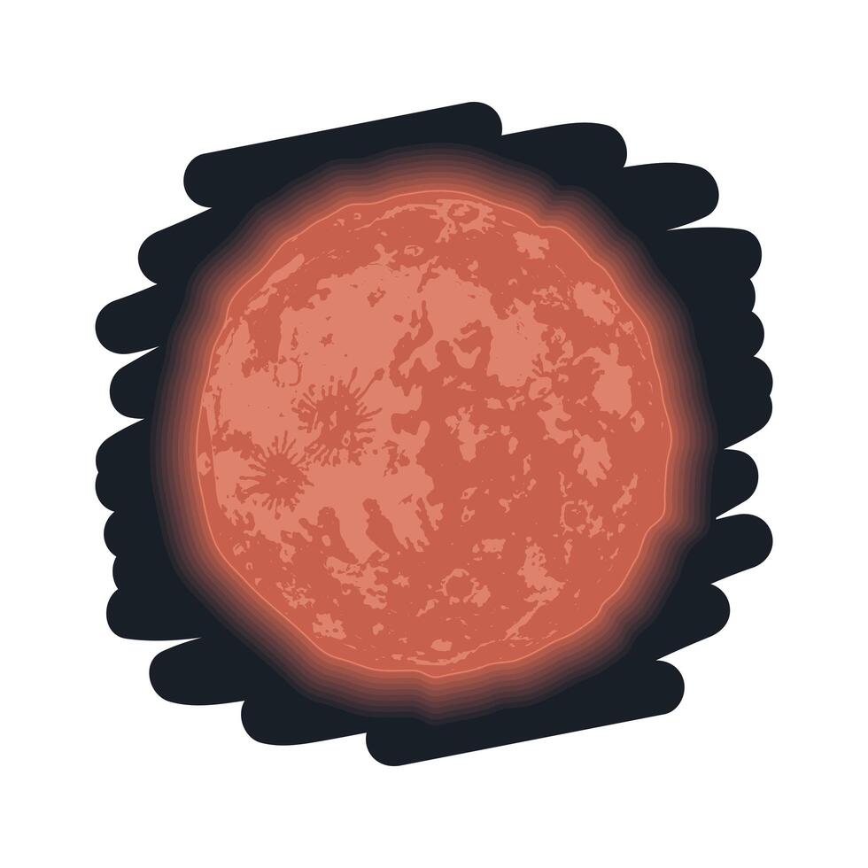 red moon phase vector