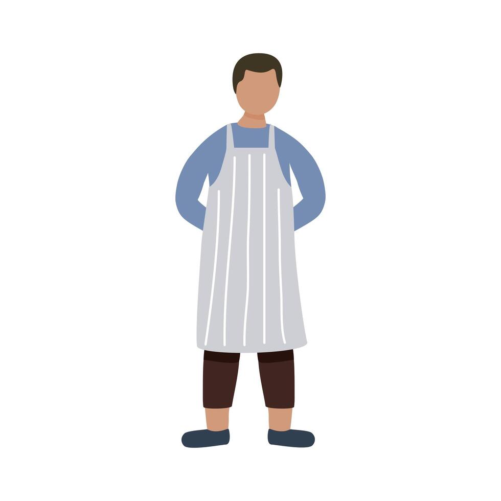 salesman with apron vector