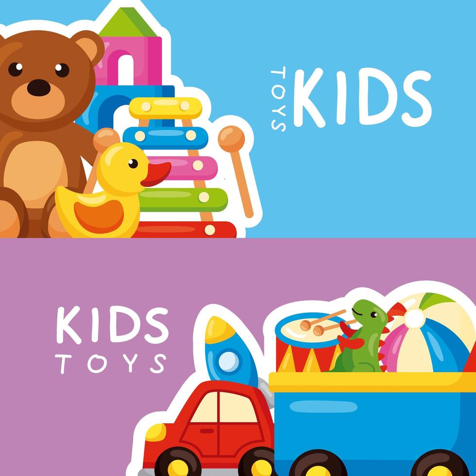 etiquetas de juguetes para niños vector