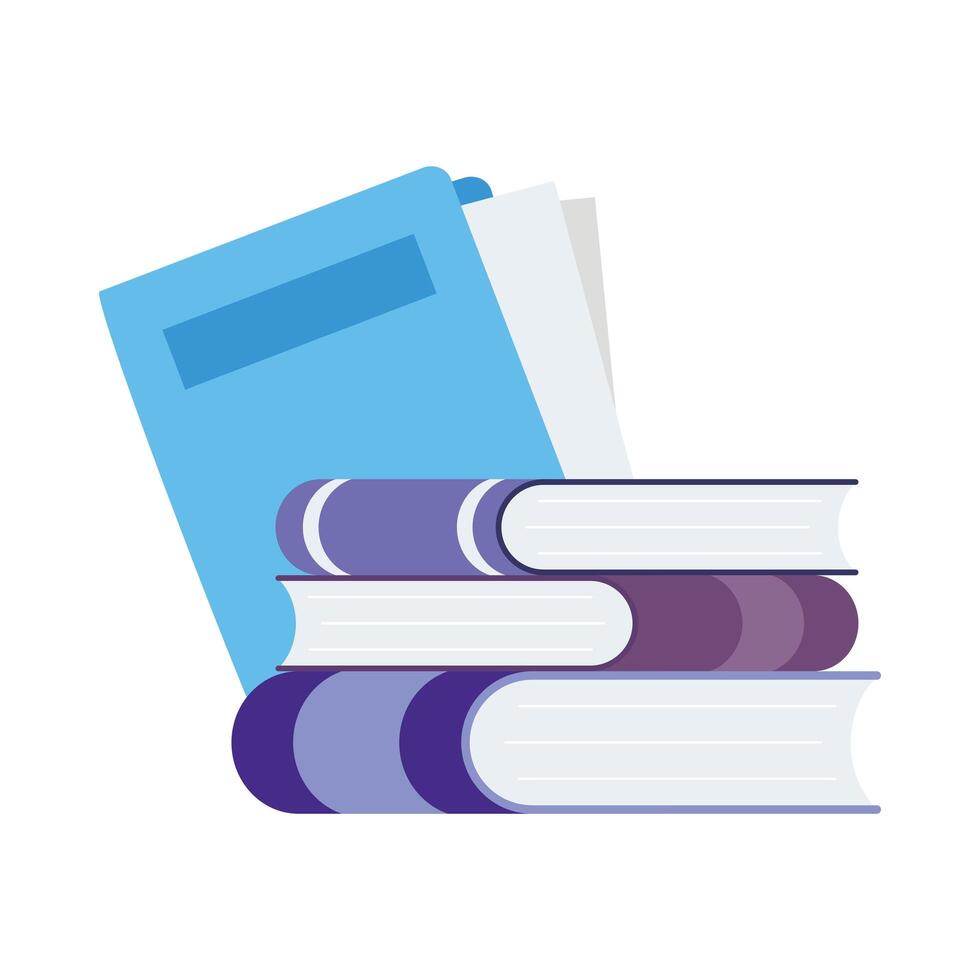 Pila de libros de texto icono aislado vector