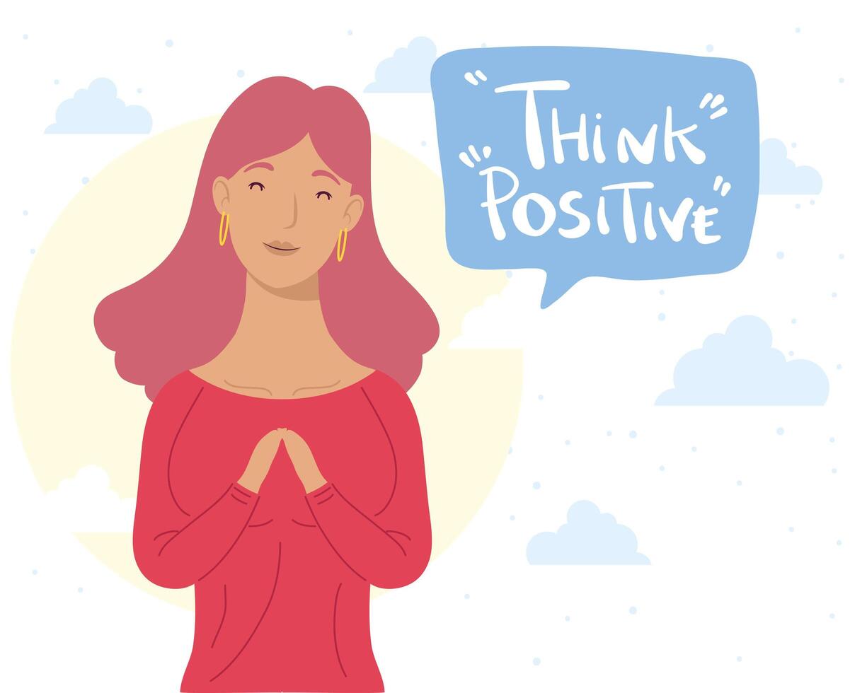 think positive quote vector