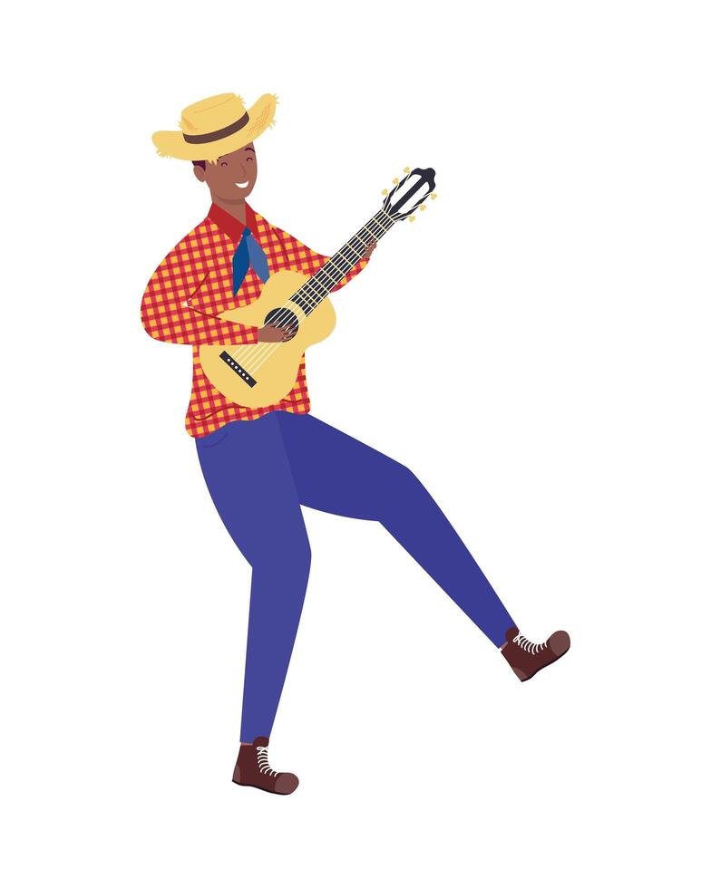 farmer playing guitar vector