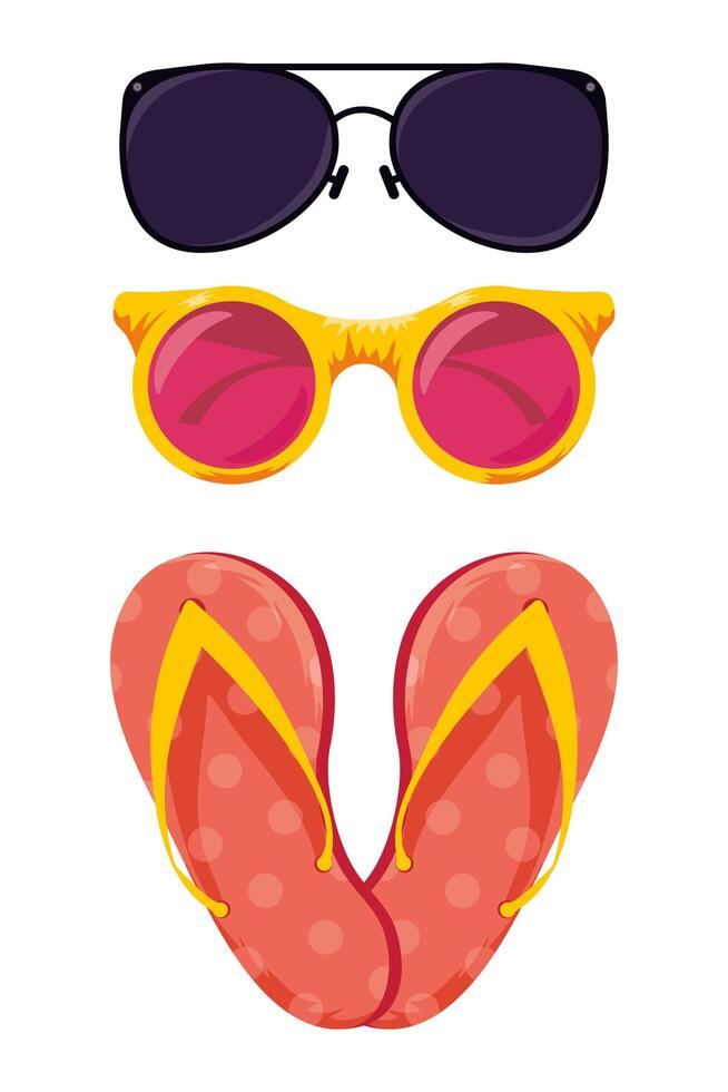 three summer icons vector