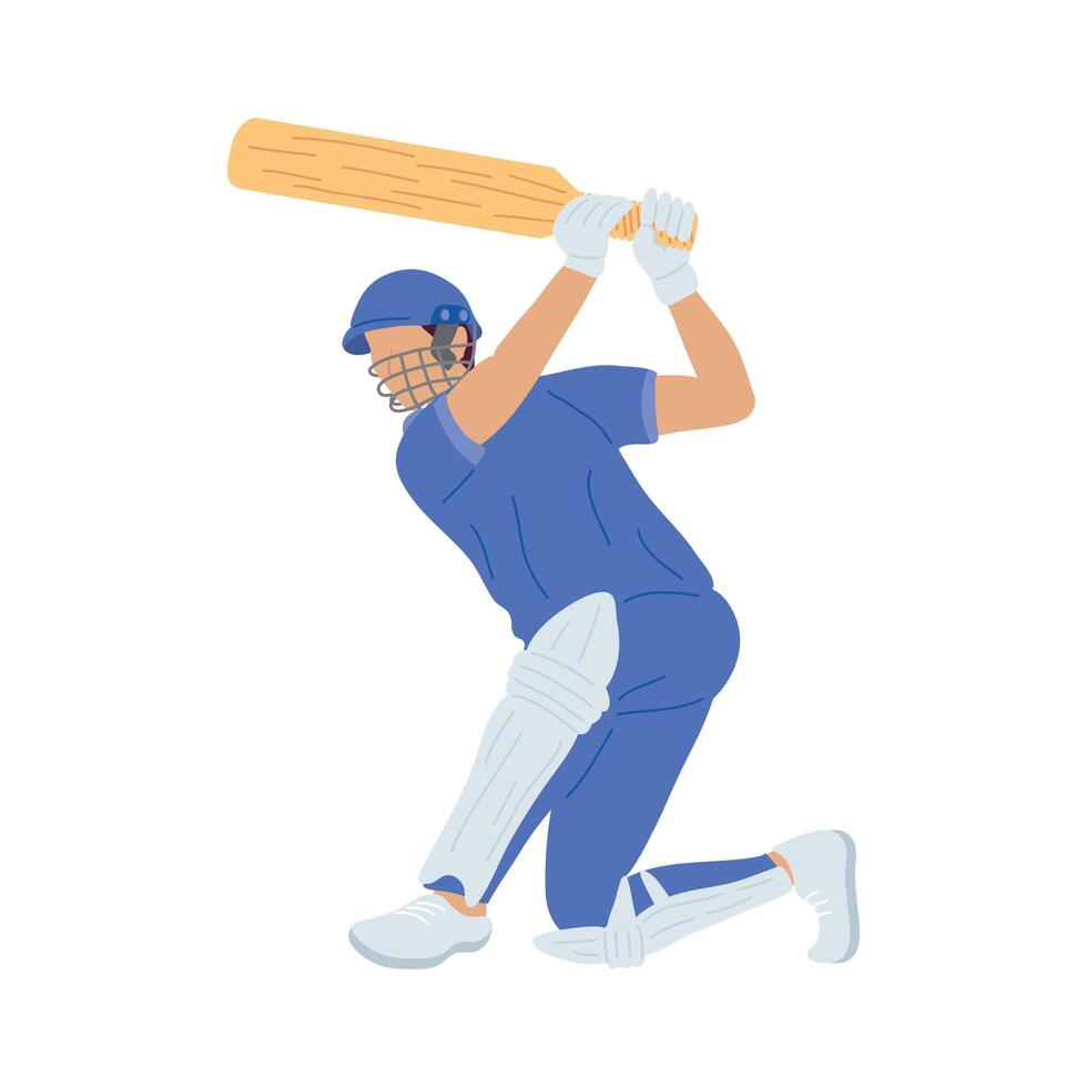 jugador de cricket de bateo vector