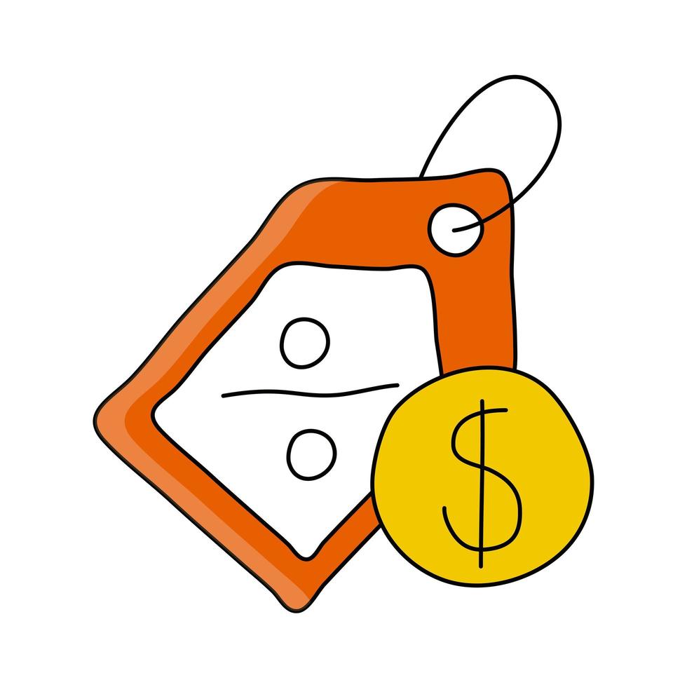 commercial tag with percent and dollar symbols vector