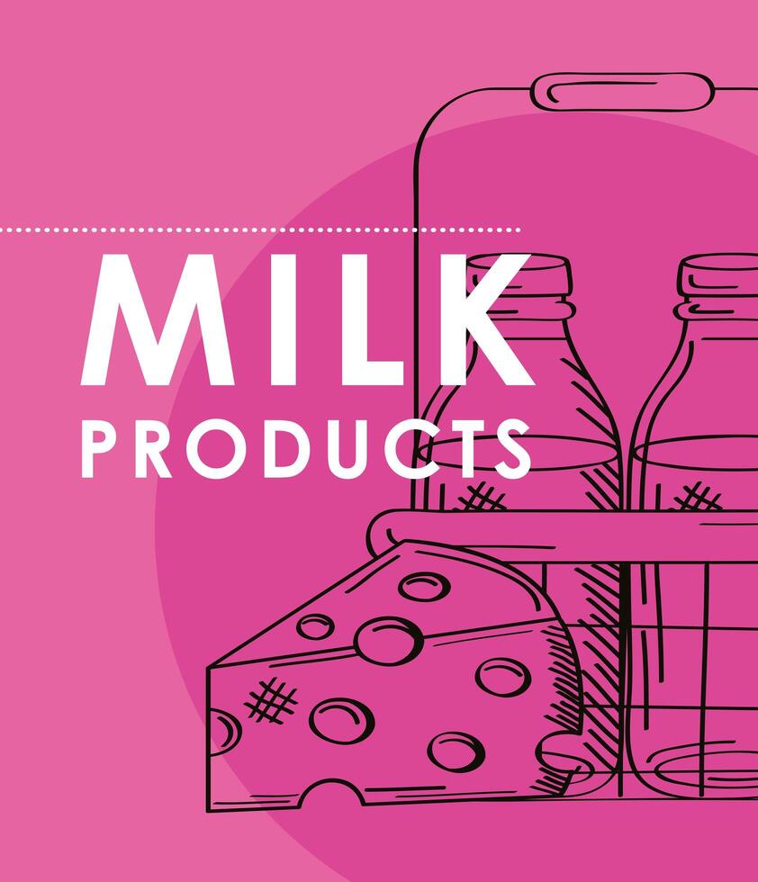 milk products poster vector