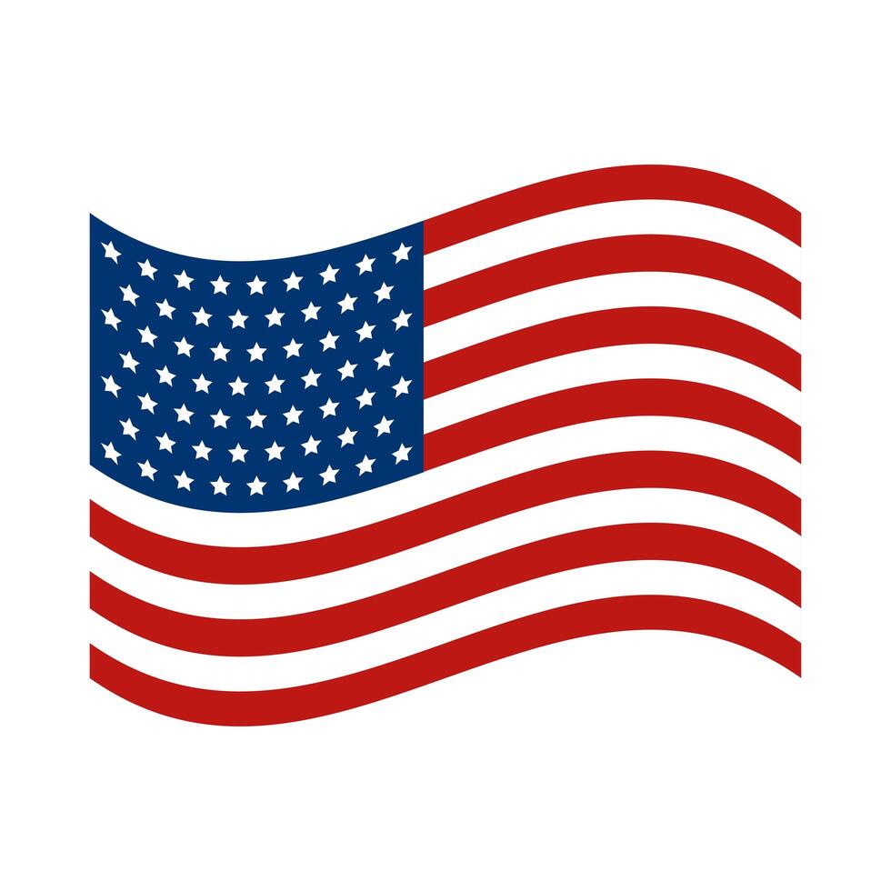 usa flag waving vector