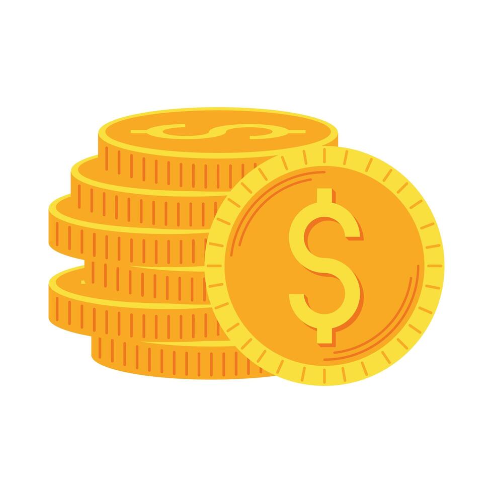 pile coins money vector