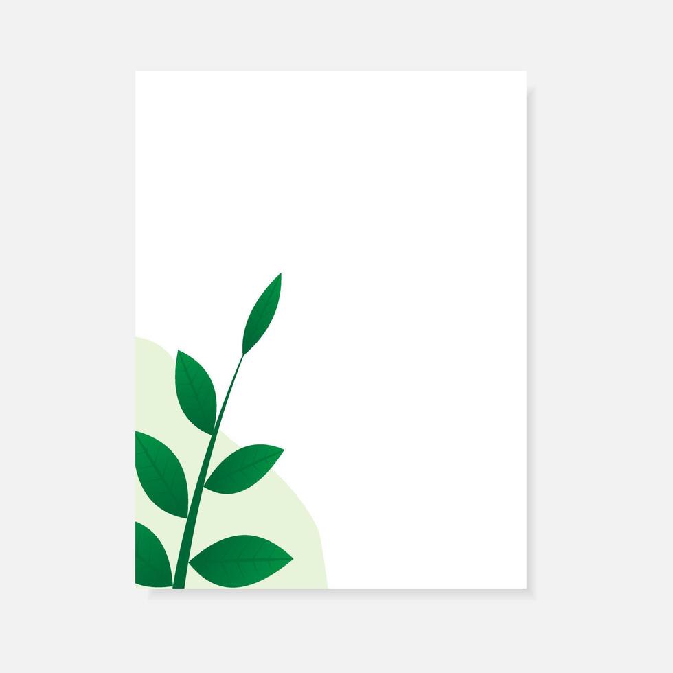Natural vector wall art with green leaf design