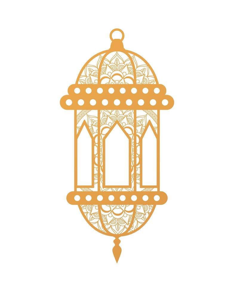 ramadan kareen celebration lamp golden vector