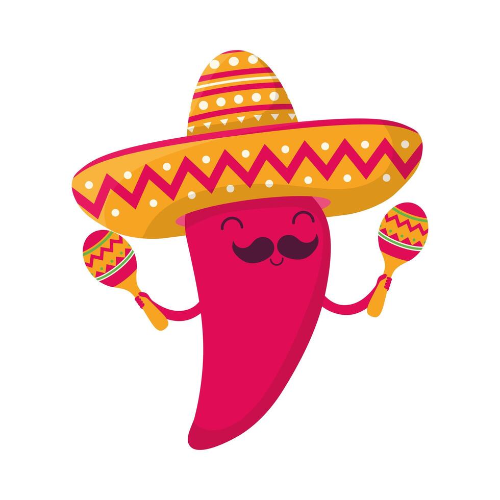 chili with maracas vector