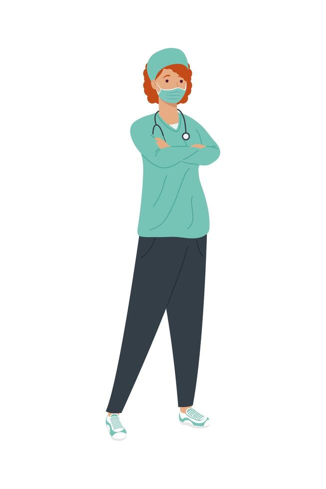 nurse with mask vector