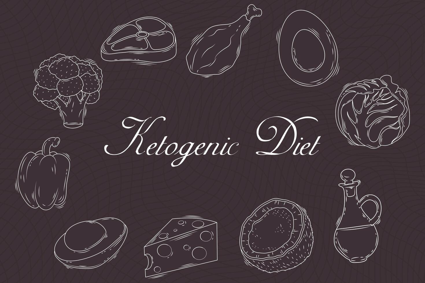 ketogenic diet chalkboard vector