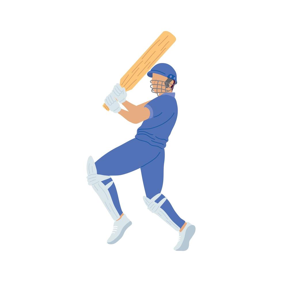 jugador de cricket azul vector