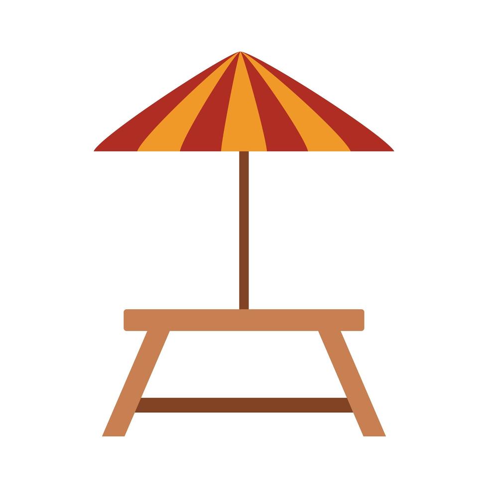 table with umbrella vector