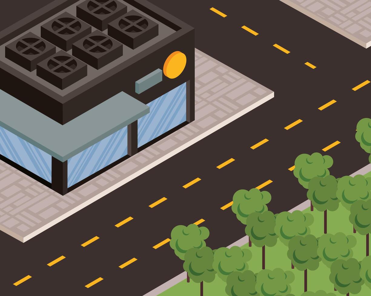store street scene vector