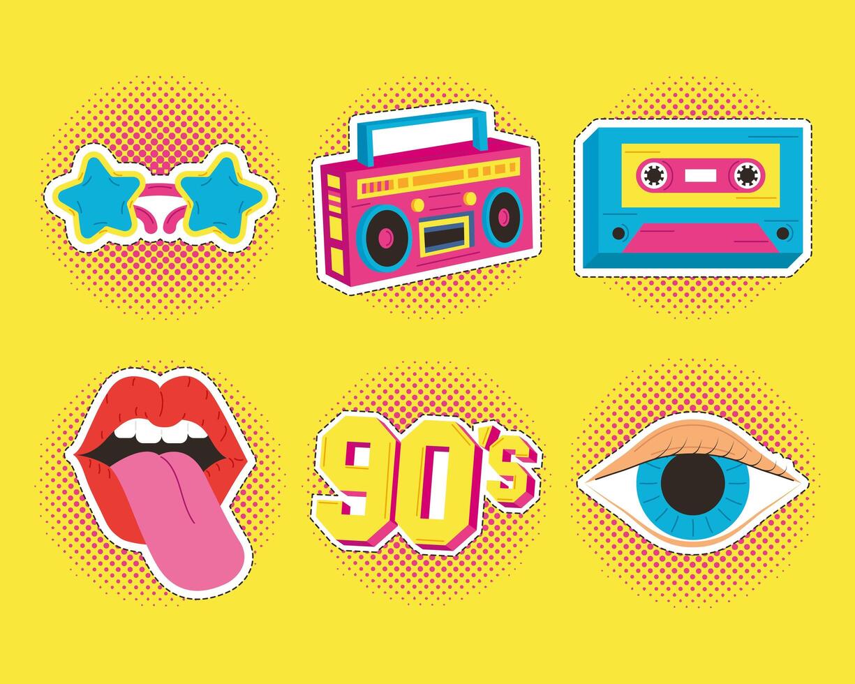 six nineties patches vector