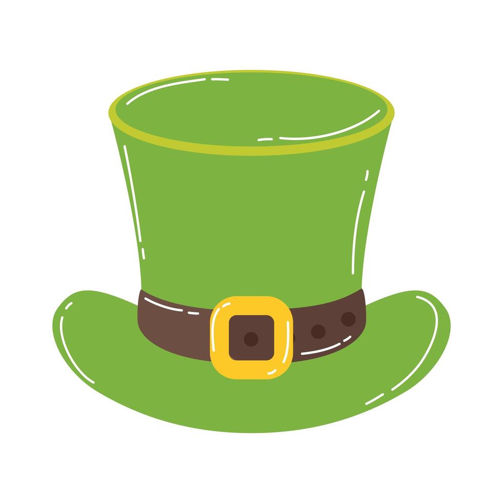 duende, tophat, st patricks, día, aislado, icono vector