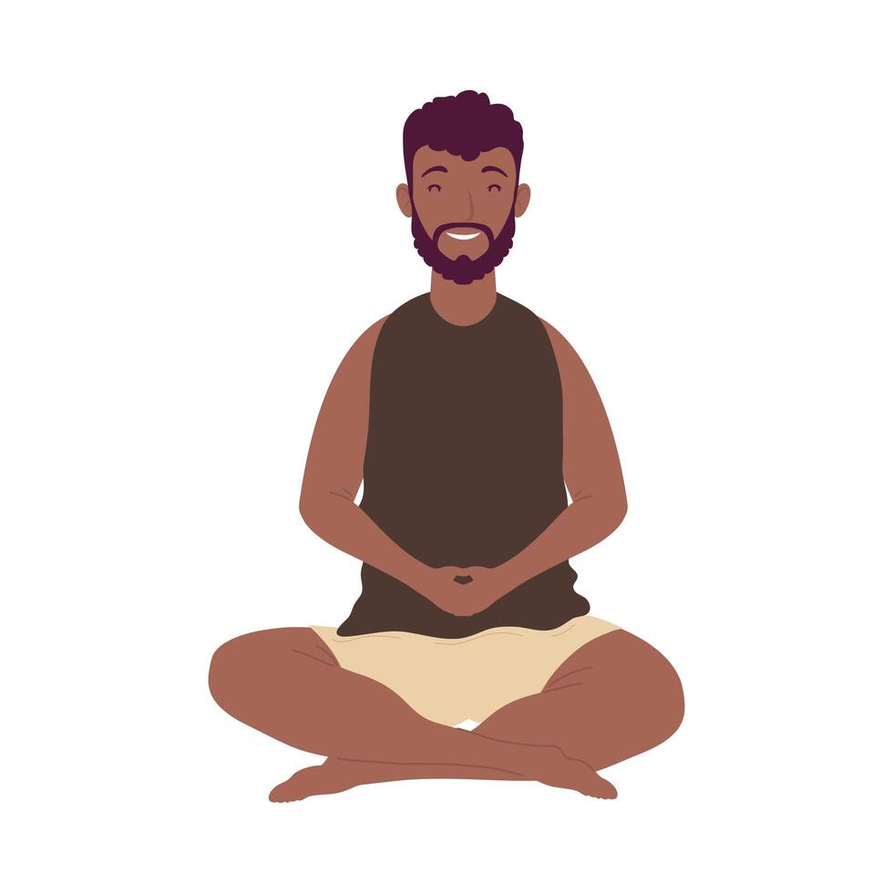 afro man relaxing vector
