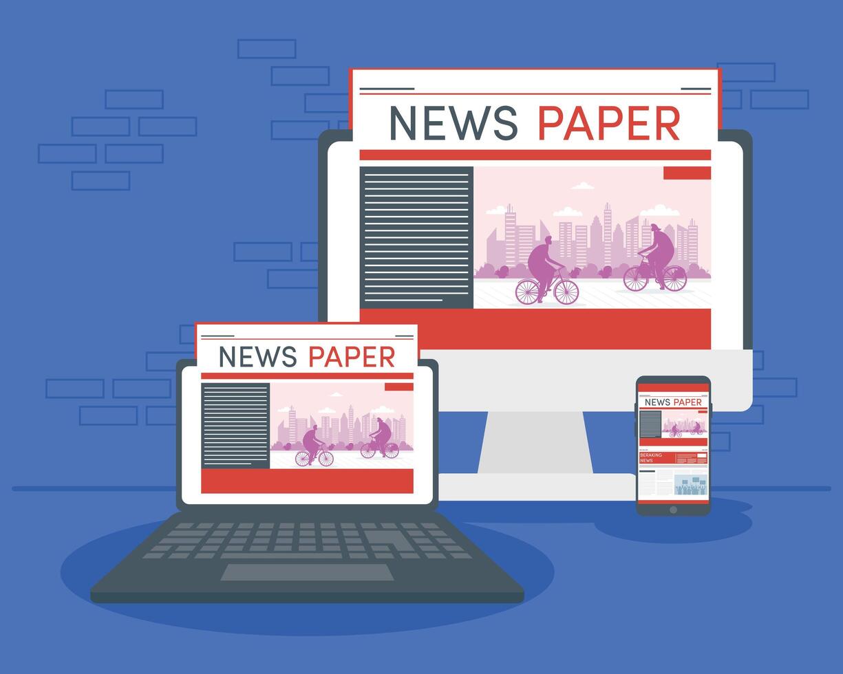 dispositivos y noticias vector