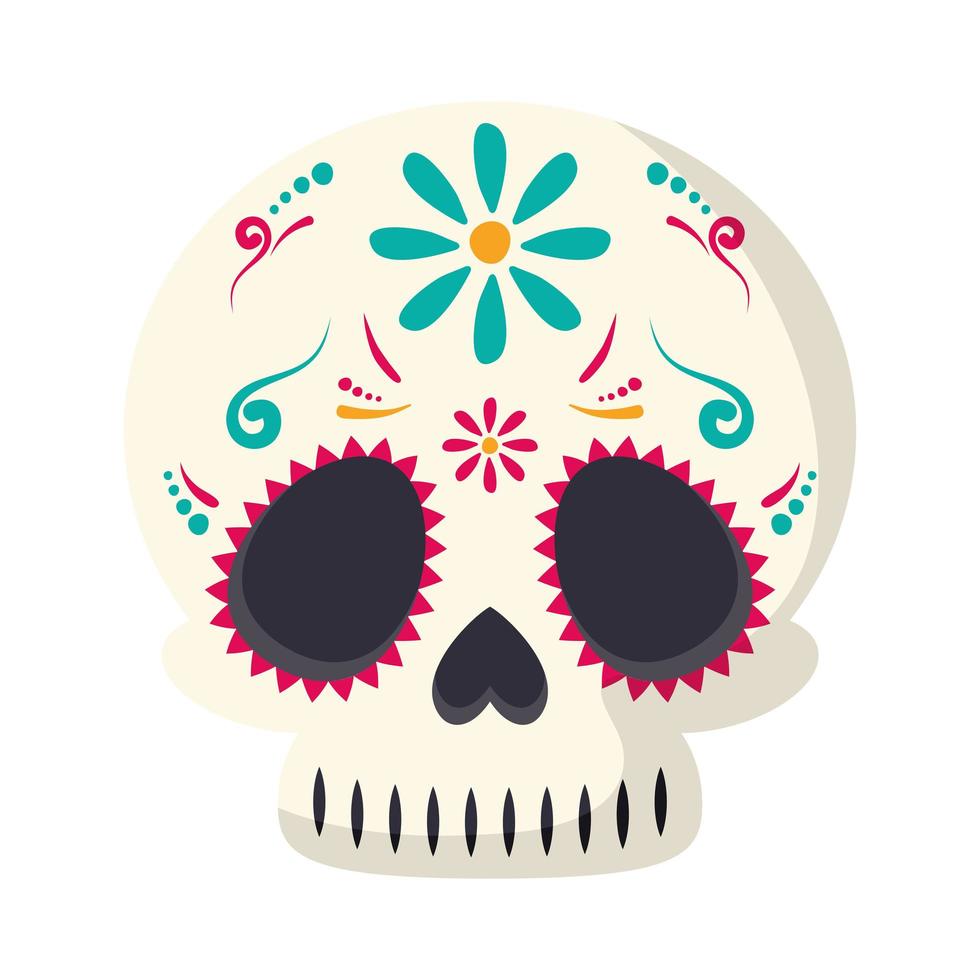 mexican skull head vector
