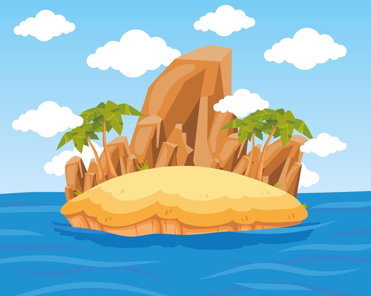 island with palms vector