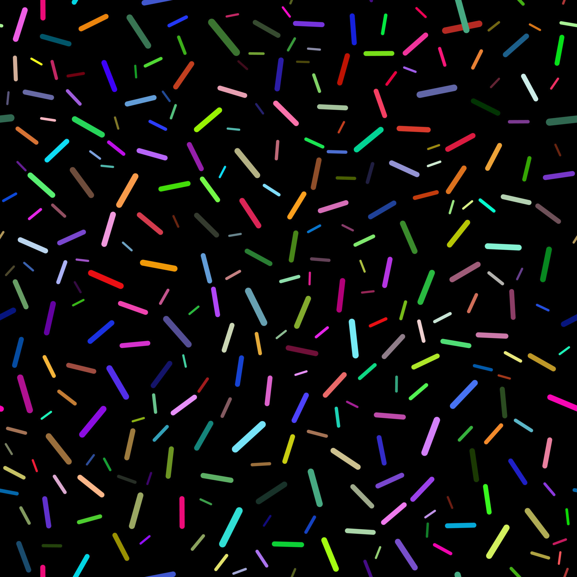 Chocolate sprinkles texture with festive color and black background on