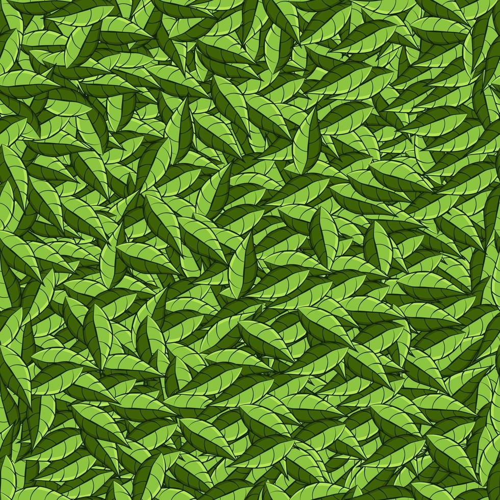 Green foliage texture background, seamless pattern vector illustration