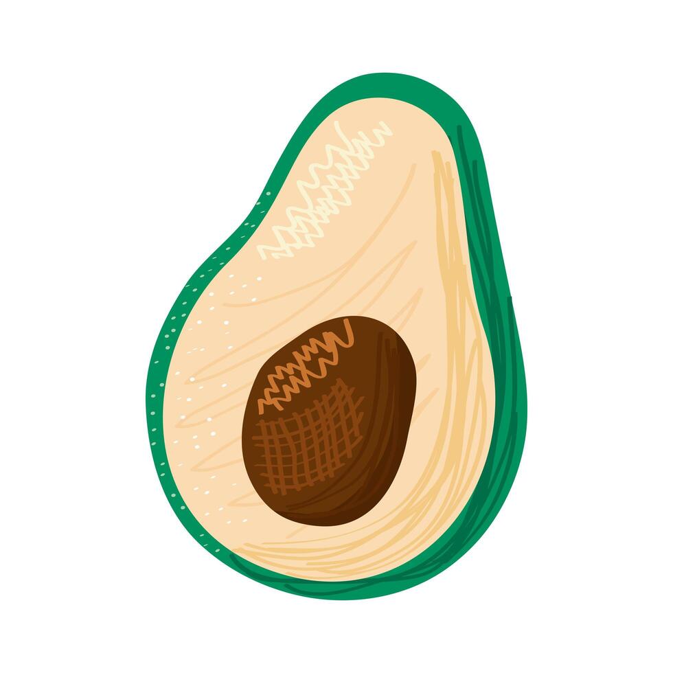 icono de naturaleza fresca vegetal de aguacate vector