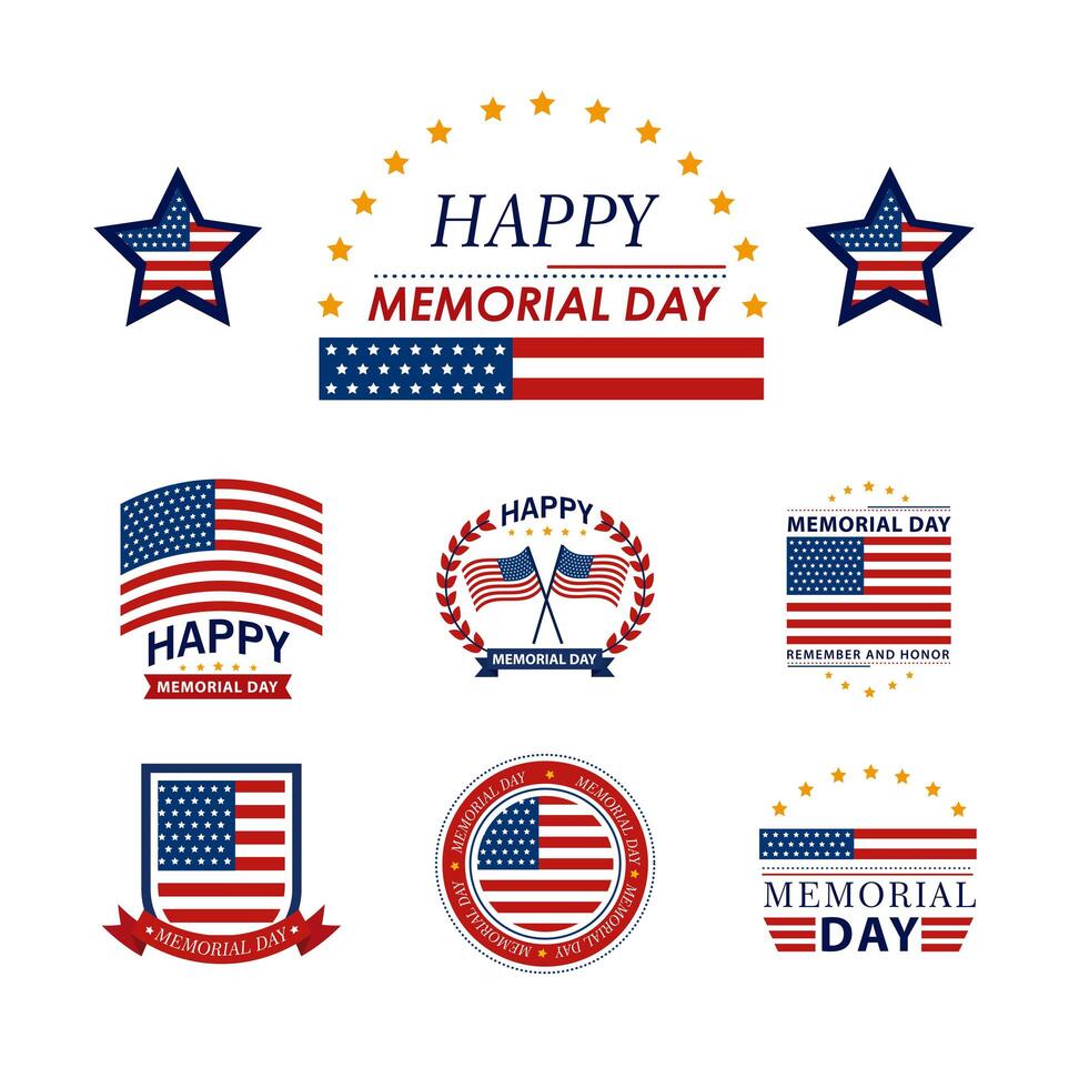 memorial day emblems vector