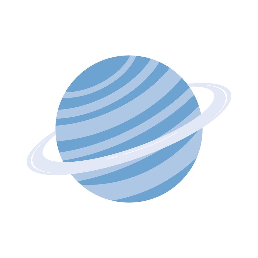 saturn planet with ring orbiting vector