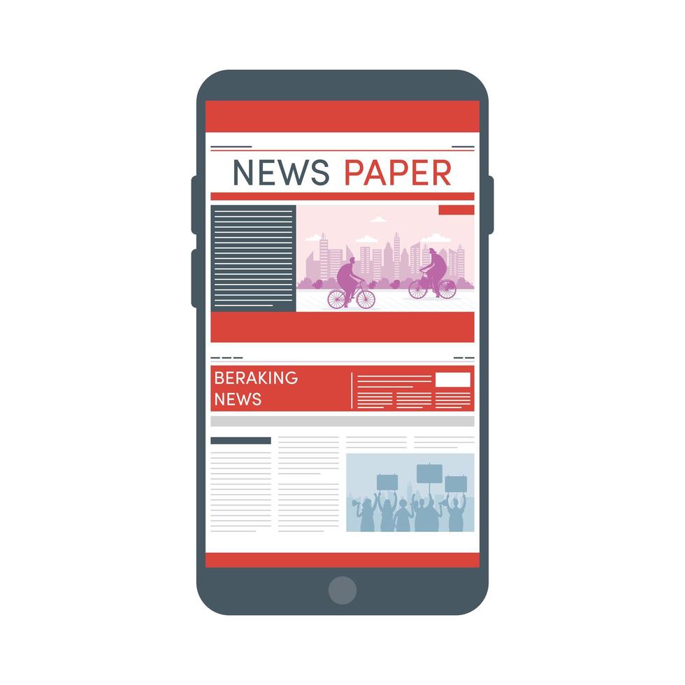 smartphone with news vector