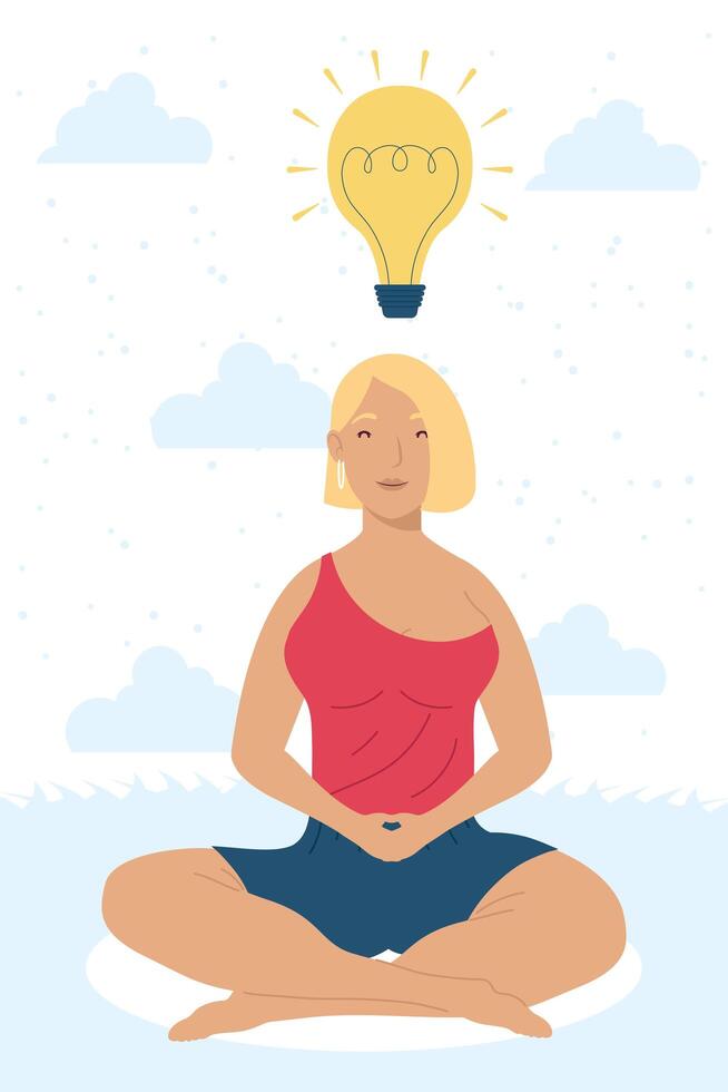 woman with bulb vector