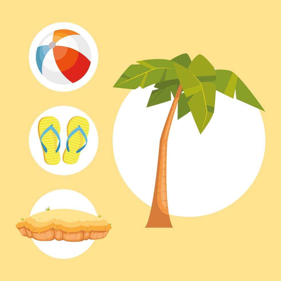 isla cuatro iconos vector