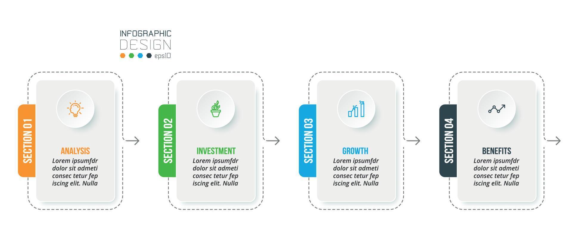 Business infographic  template with step or option design. vector