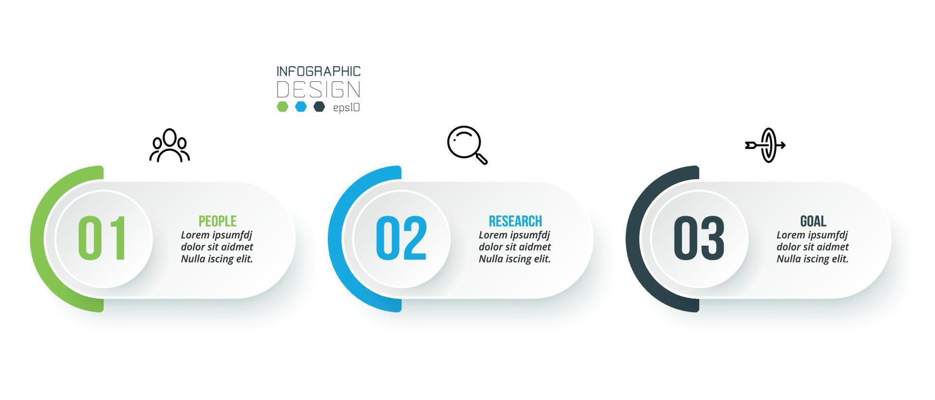 Business infographic  template with step or option design. vector