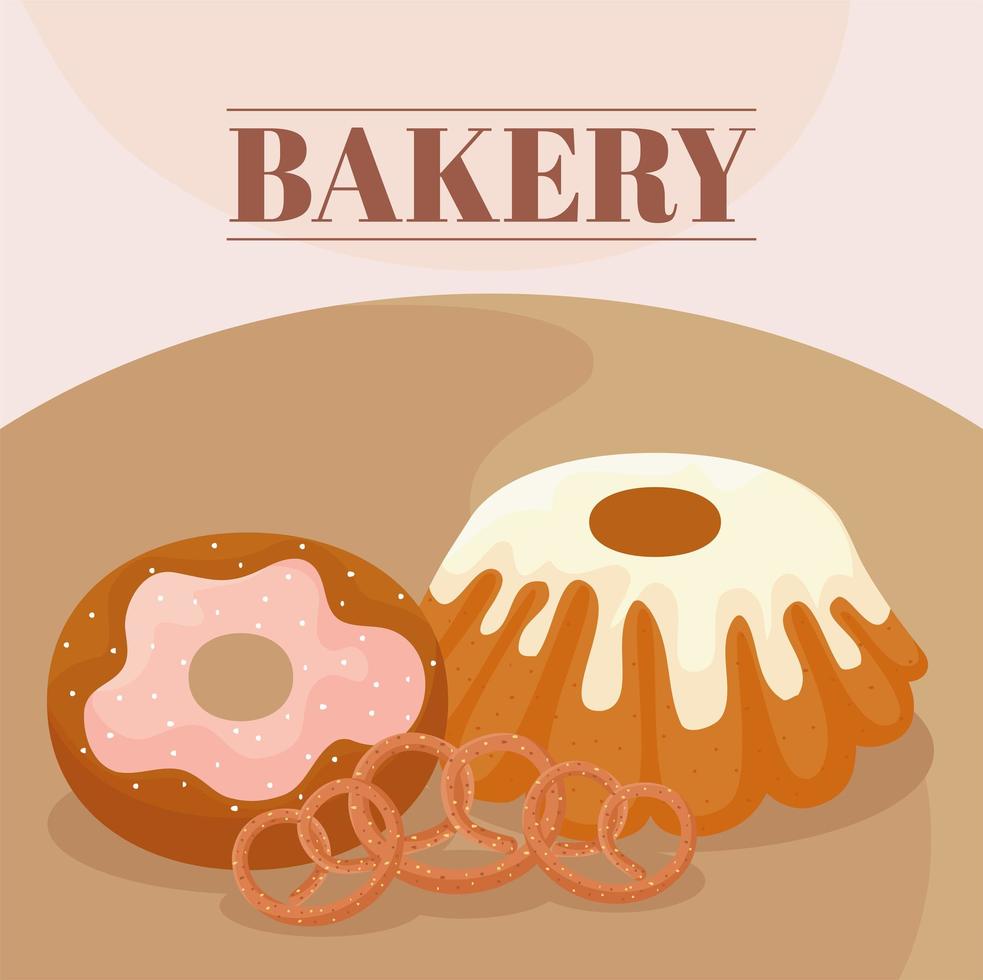 tarjeta de pan de panadería vector