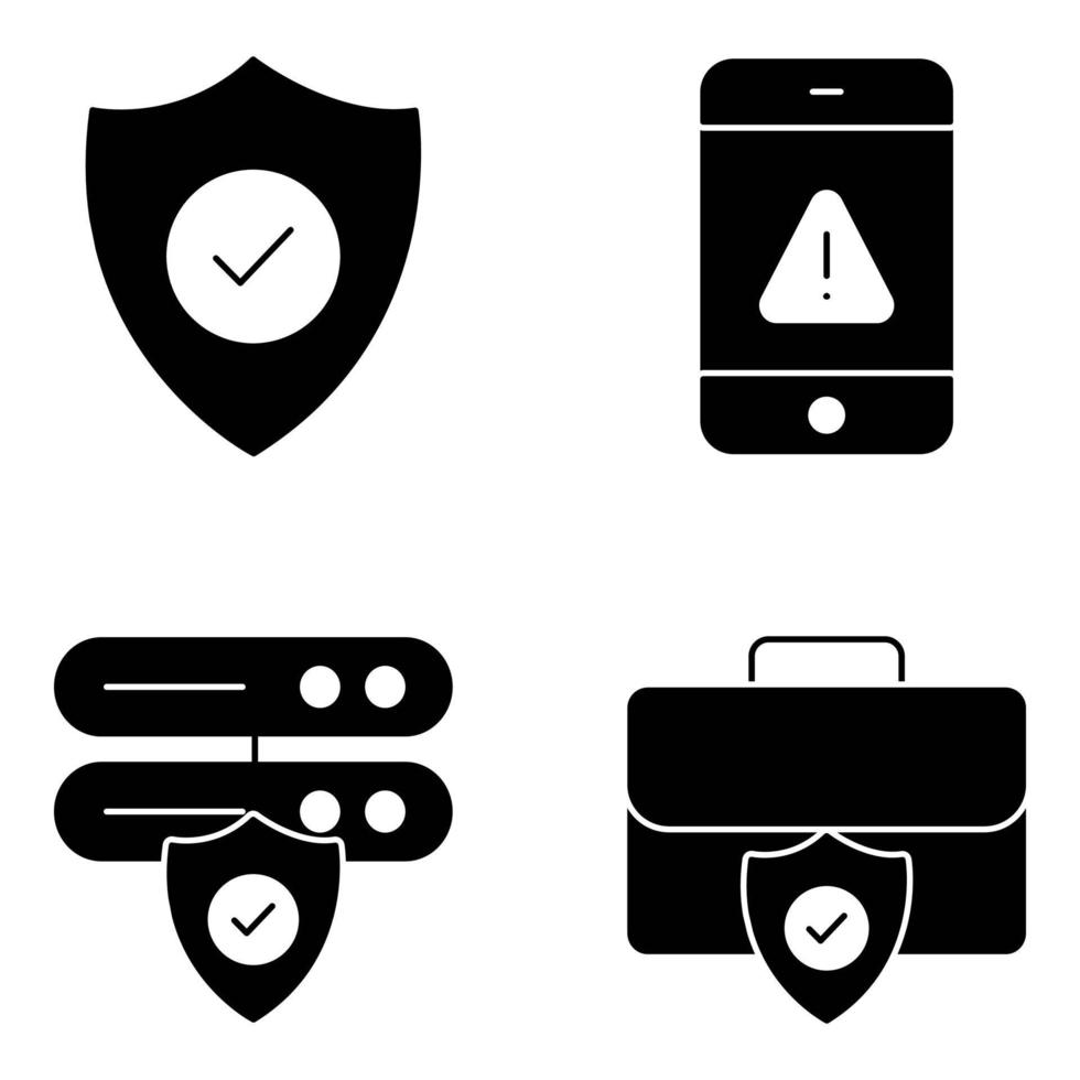 Pack of Data Safety Solid Icons vector