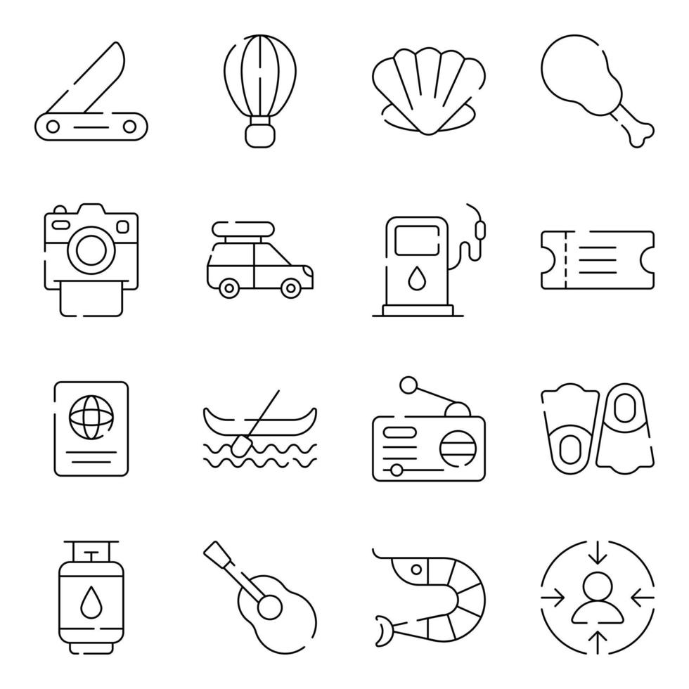 Pack of Travelling Linear Icons vector