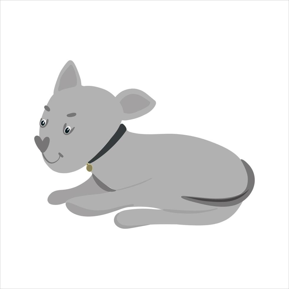 lindo perro, mascota, doodle vector dibujado a mano, estilo de dibujos animados