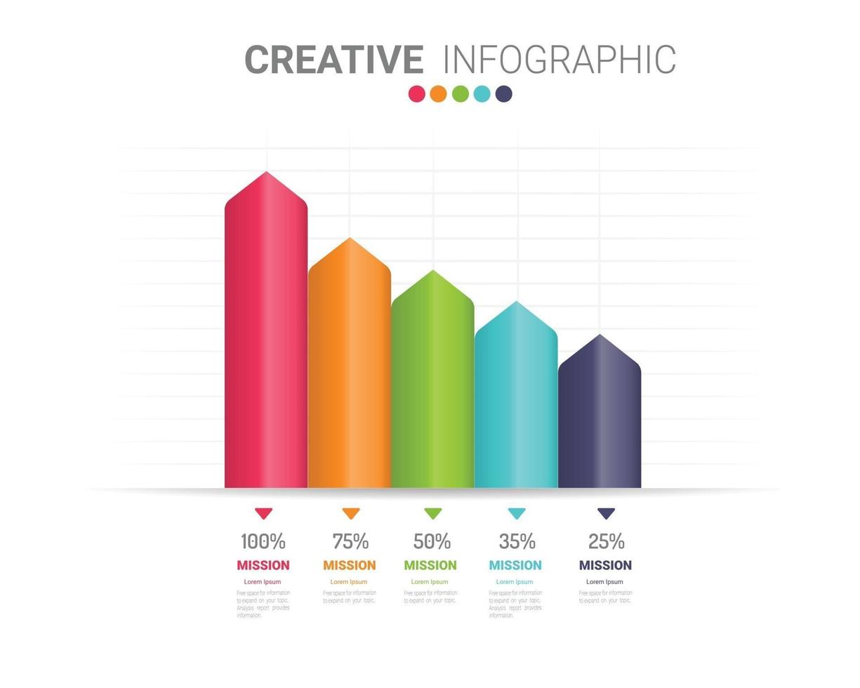 Business project time plan template with 6 options. vector