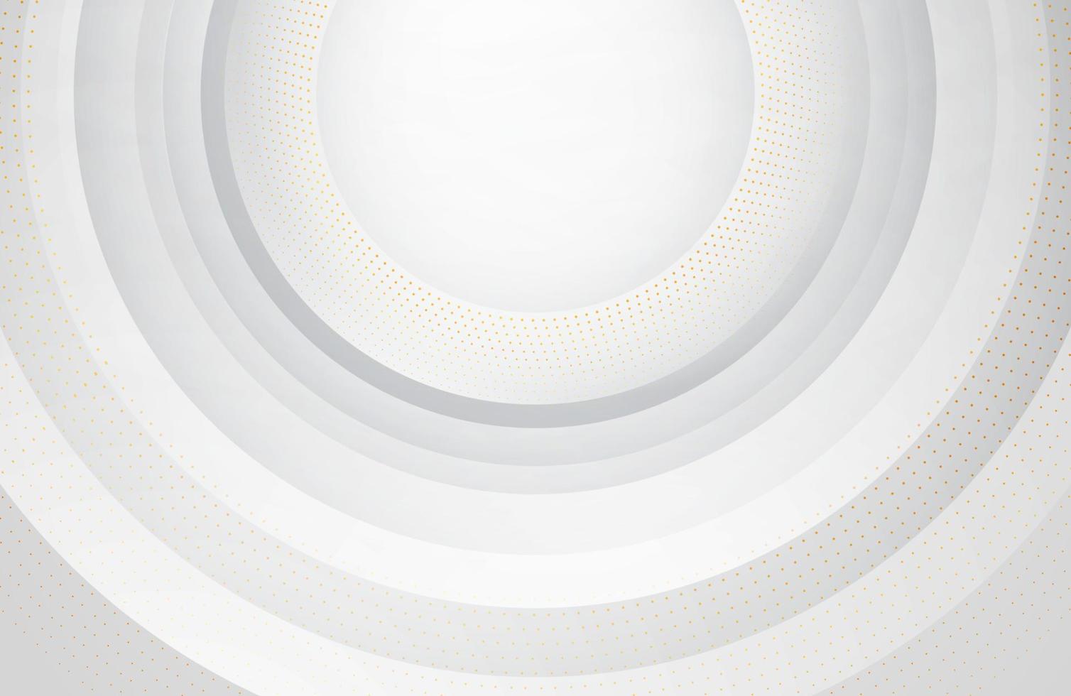 Modern minimal and clean white gold circle background in 3d realistic look vector