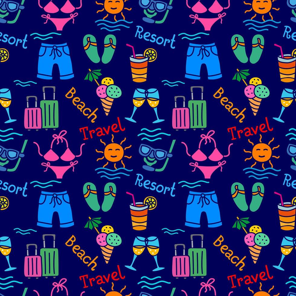 resort colorful seamless pattern vector