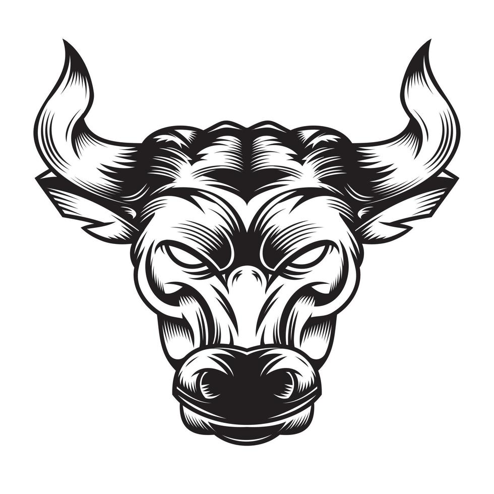 Bull Fight design on white background. Cow Line art logos or icons. vector illustration.