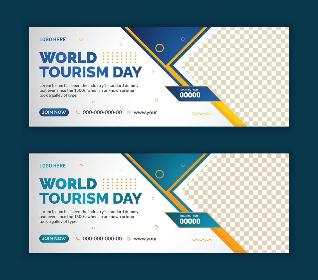 World tourism day web banner template design vector