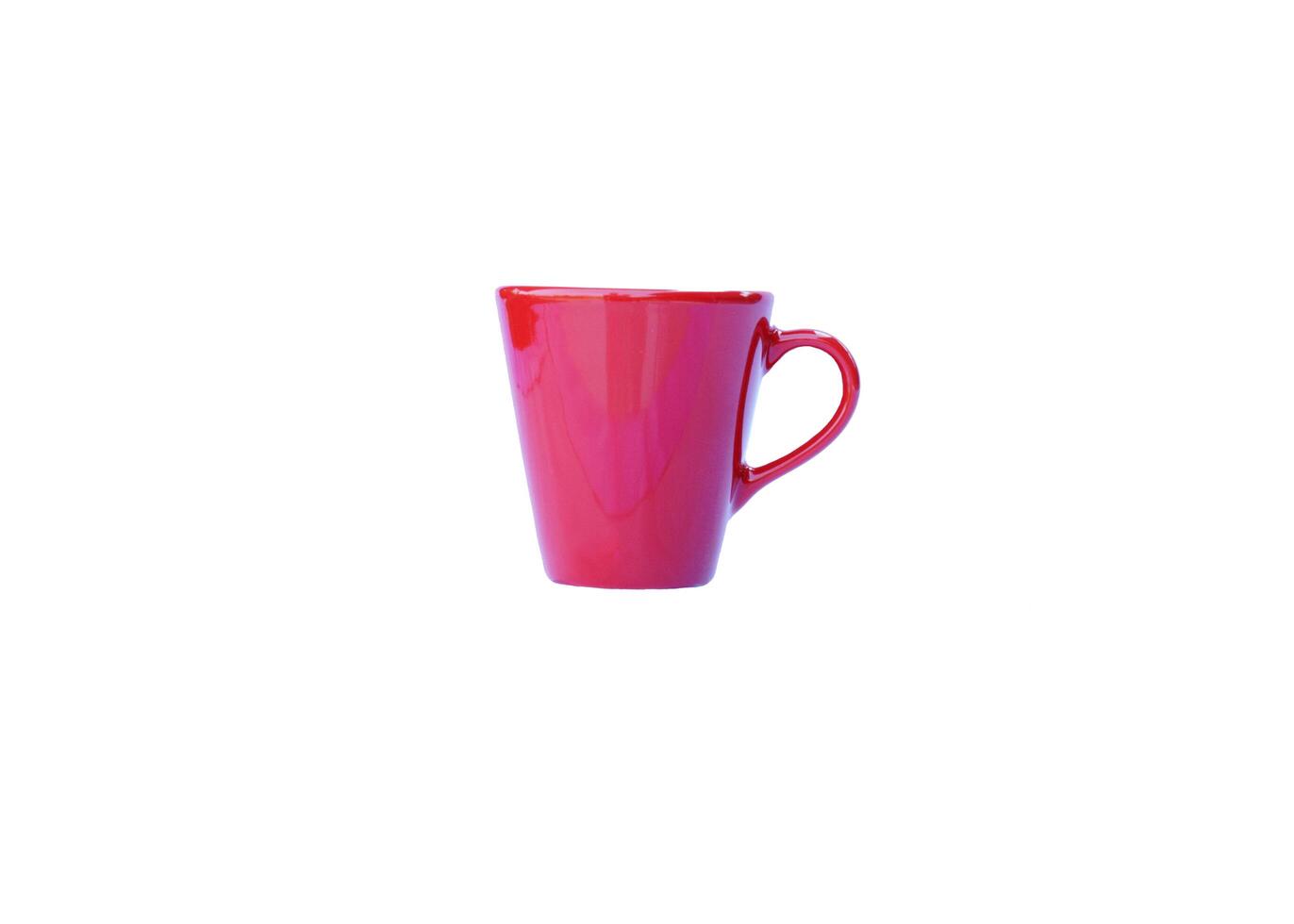 Tazas de espresso rojo aislado con trazado de recorte foto